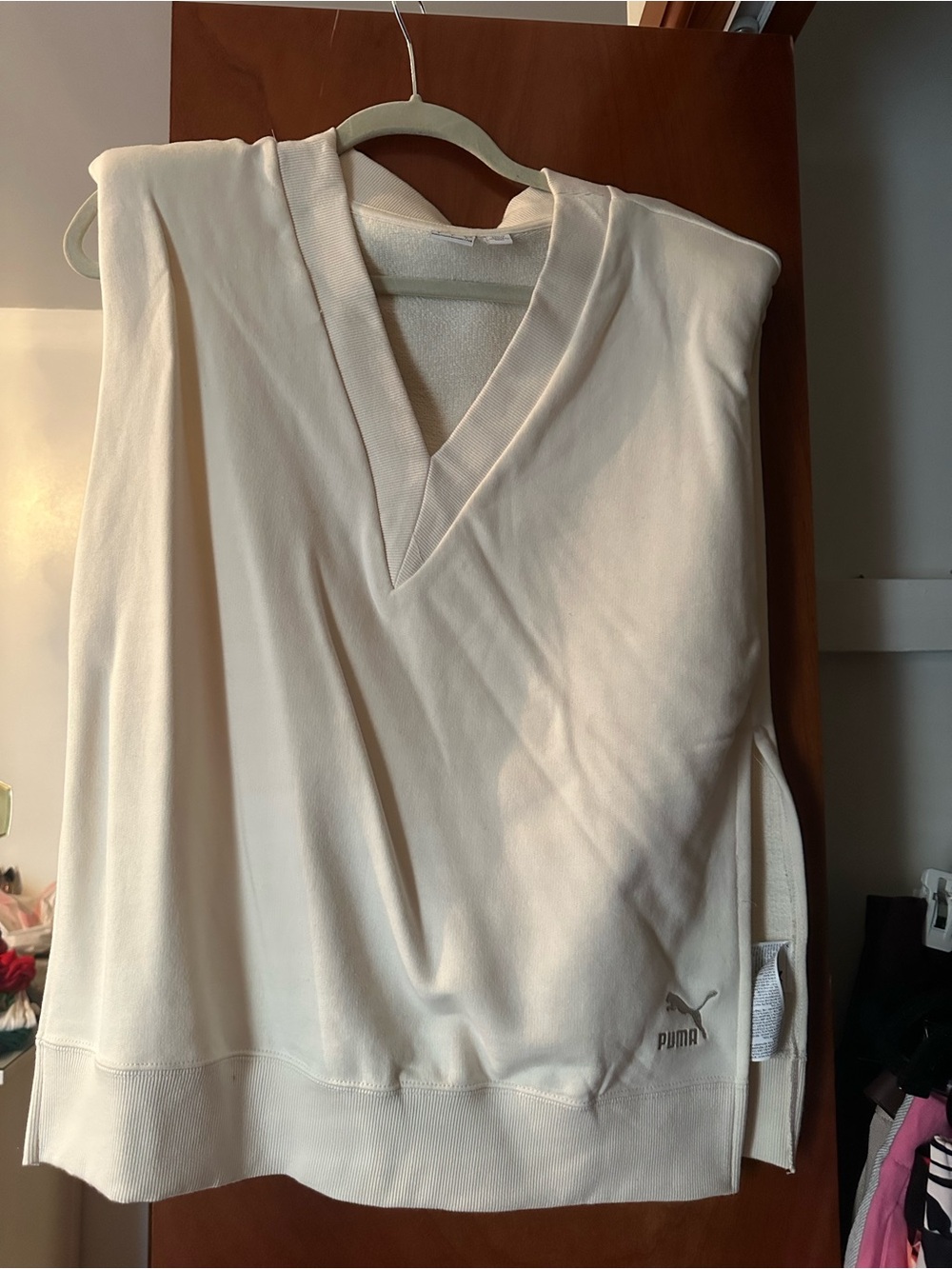 Puma Women’s Cream V-Neck Sleeveless Top